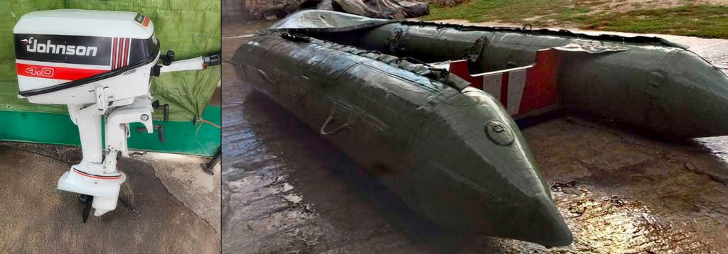 Motore fuoribordo Johnson e gommone militare usati durante l’addestramento dei soldati rumeni negli anni ’70. Strumenti simbolo della disciplina e della formazione nella dura scuola dell’esercito rumeno.