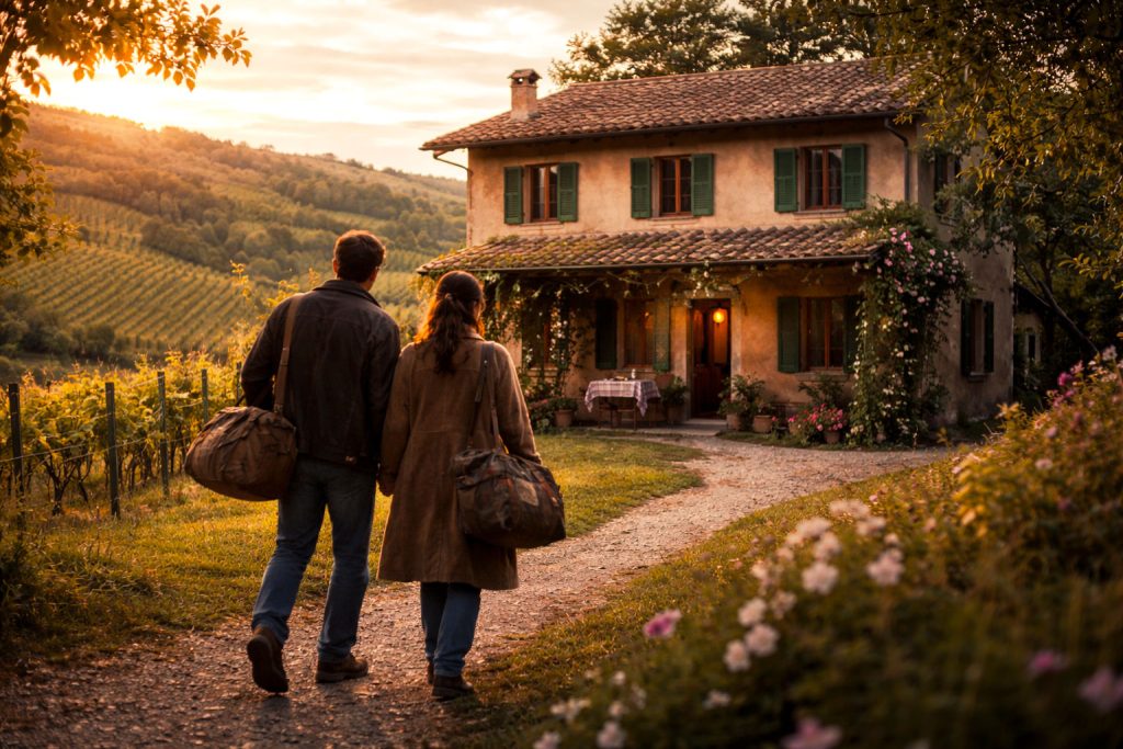 Arrivo di mia moglie in Italia: accoglienza nella casa tra le vigne di Casteggio dopo il viaggio dalla Romania.