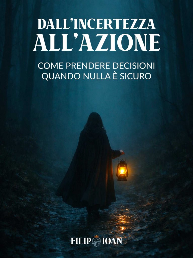 Copertina di Dall'Incertezza all'Azione di Ioan Filip, libro su come prendere decisioni quando nulla è sicuro