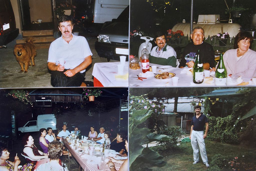 Collage di fotografie della vita quotidiana di un emigrante rumeno a Tortona durante gli anni di lavoro in nero in Italia tra il 1994 e il 1997.