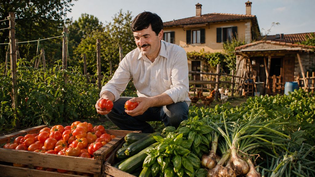 Permesso di soggiorno in Italia: emigrante rumeno raccoglie pomodori nell’orto della proprietà dove lavorava in provincia di Bergamo