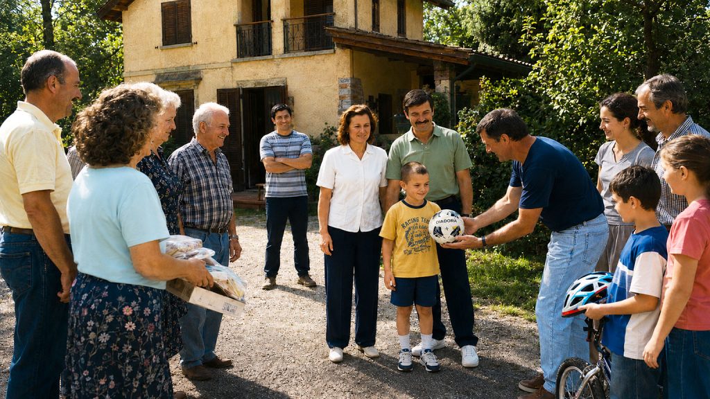 La comunità di Terno d'Isola accoglie una famiglia di emigrati pronta a ricostruire una vita in Italia dopo il ricongiungimento familiare.