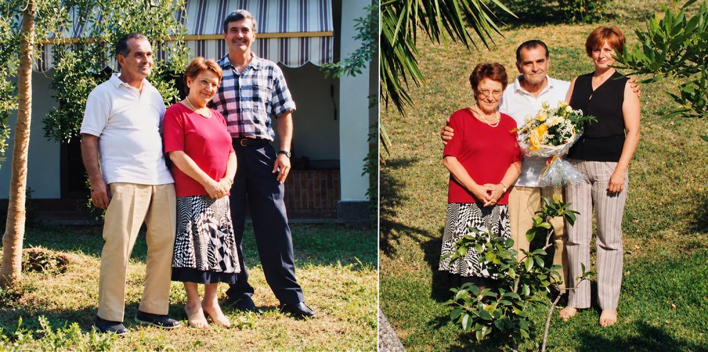 Mio padre in Italia durante la visita a Casteggio nel 2003, insieme alla signora Luisa e alla mia famiglia