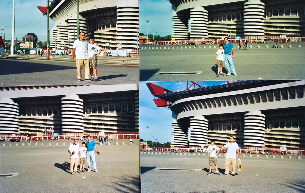 Mio padre in Italia nel 2003 durante la visita a San Siro, insieme a me e a mio figlio Alex